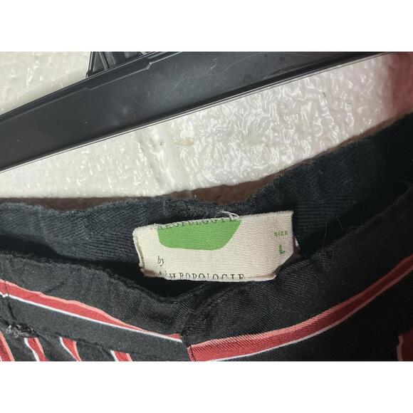 < Anthropologie Silky Striped Jogger Pants Size Large > - Picture 3 of 7